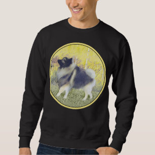 Keeshond Aspen Painting - Cute Original Dog Art Sweatshirt