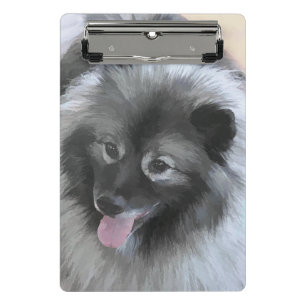 Keeshond Bailey Painting - Cute Original Dog Art Mini Clipboard