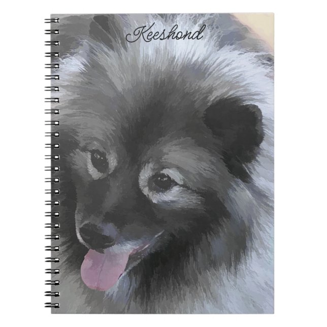Keeshond Bailey Painting - Cute Original Dog Art Notebook (Front)
