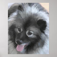 Keeshond Bailey Painting - Cute Original Dog Art