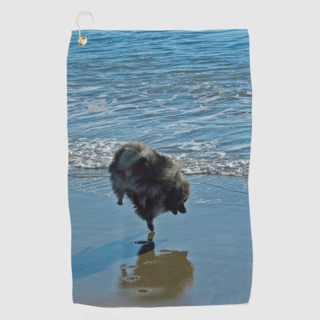 Keeshond Ballet Photograph - Cute Original Dog Art Golf Towel (Front)