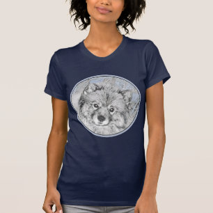 Keeshond Beth Painting - Cute Original Dog Art T-Shirt