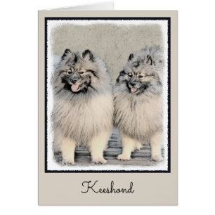 Keeshond Brothers Painting - Original Dog Art