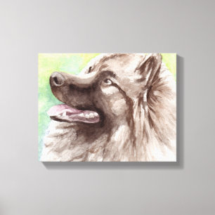 Keeshond Canvas Dog Portrait Print