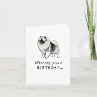 Keeshond Cartoon Dog Keesie Kees Happy Birthday