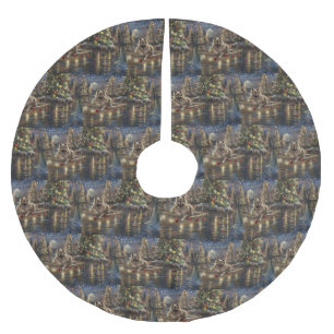 Keeshond Christmas Festive Voyage Brushed Polyester Tree Skirt