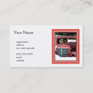 Keeshond Christmas Old Truck Painting Dog Art Business Card