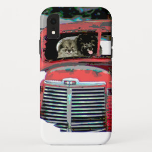 Keeshond Christmas Old Truck Painting Dog Art Case-Mate iPhone Case