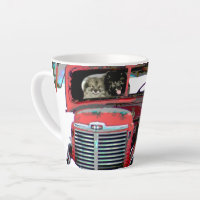 Keeshond Christmas Old Truck Painting Dog Art
