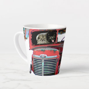 Keeshond Christmas Old Truck Painting Dog Art Latte Mug