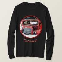 Keeshond Christmas Old Truck Painting Dog Art