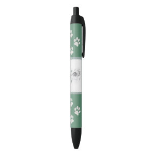 Keeshond Christmas Snowman Painting Dog Art Black Ink Pen