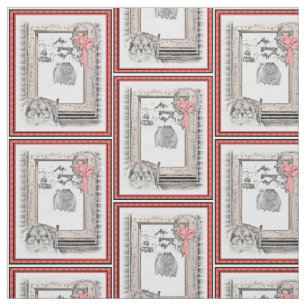 Keeshond Christmas Winter Window Painting Dog Art Fabric