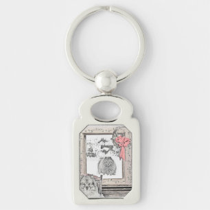 Keeshond Christmas Winter Window Painting Dog Art Key Ring