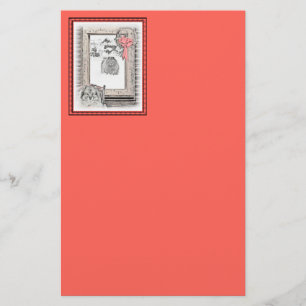 Keeshond Christmas Winter Window Painting Dog Art Stationery