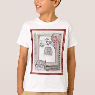 Keeshond Christmas Winter Window Painting Dog Art T-Shirt
