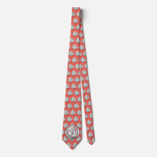 Keeshond Christmas Winter Window Painting Dog Art Tie