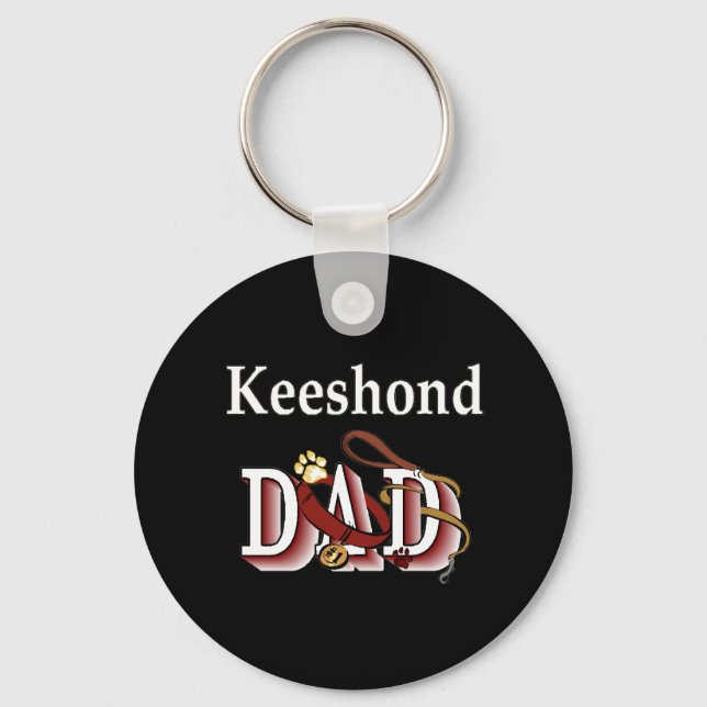 keeshond dad Keychain (Front)