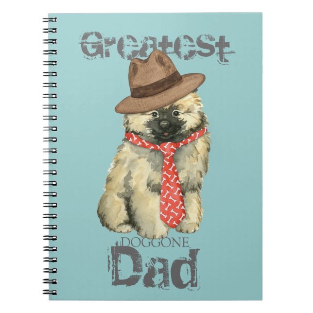 Keeshond Dad Spiral Notebook (Front)