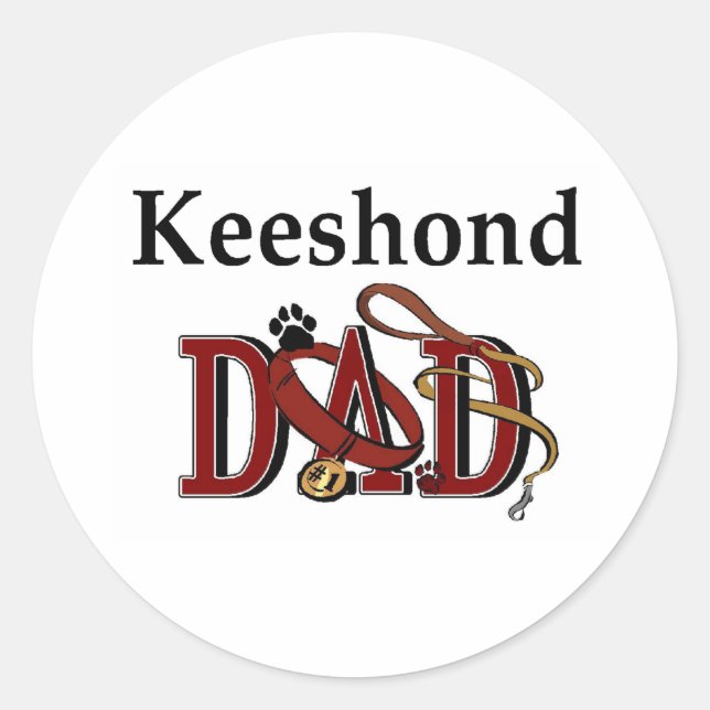Keeshond Dad Sticker (Front)