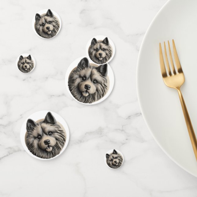 Keeshond Dog 3D Inspired Confetti (Group)
