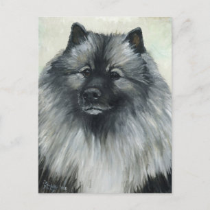 "Keeshond" Dog Art Postcard