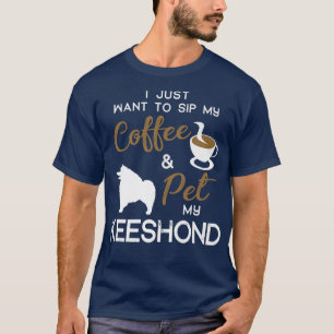 Keeshond Dog Coffee lover owner Christmas Birthday T-Shirt