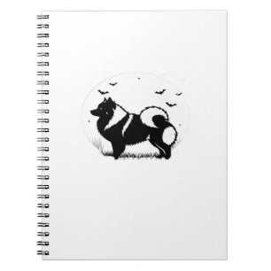 Keeshond Dog � Halloween Moon Silhouette Classic T Notebook