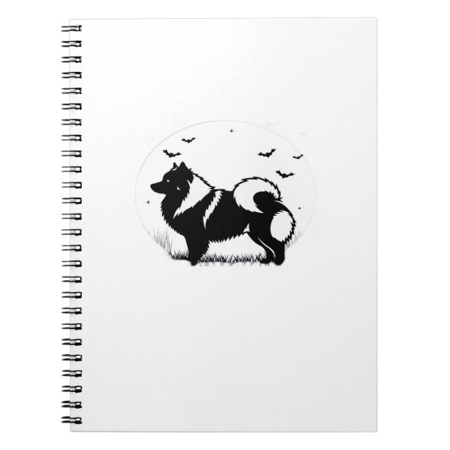 Keeshond Dog � Halloween Moon Silhouette Classic T Notebook (Front)