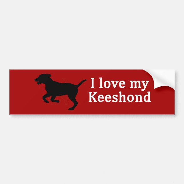 Keeshond Dog Love Bumper Sticker (Front)