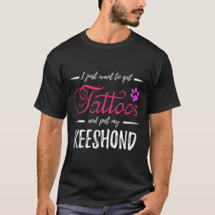 Keeshond Dog Lover Tattoo Funny Dog Mum Gift Idea  T-Shirt