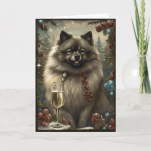 Keeshond Dog New Year Card