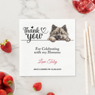Keeshond Dog Wedding Napkins With Photo