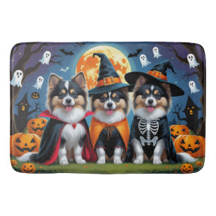 Keeshond Dogs Pumpkin Halloween Funny Bath Mat
