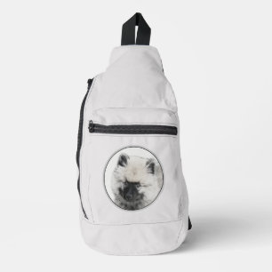 Keeshond Drawing Kees Puppy Cute Original Dog Art Sling Bag
