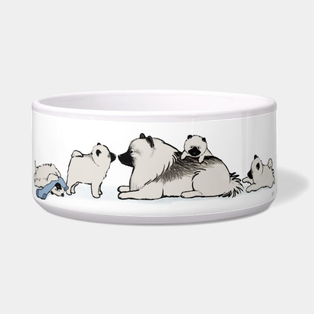 Keeshond Family with Blue Sock (Front)