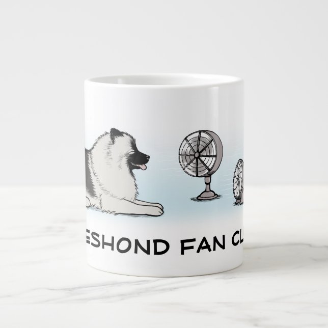 Keeshond Fan Club - Cute Keesie Cartoon Dog Large Coffee Mug (Front)