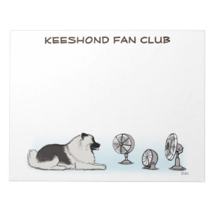 Keeshond Fan Club - Happy Dog with Custom Text Notepad