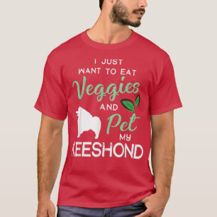 Keeshond Funny Vegan Dog Lover Owner Xmas Birthday T-Shirt