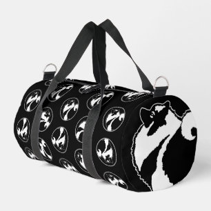 Keeshond Graphic Outline Cute Original Pet Dog Art Duffle Bag