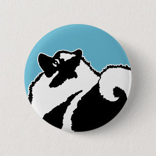 Keeshond Graphics - Cute Original Dog Art 6 Cm Round Badge