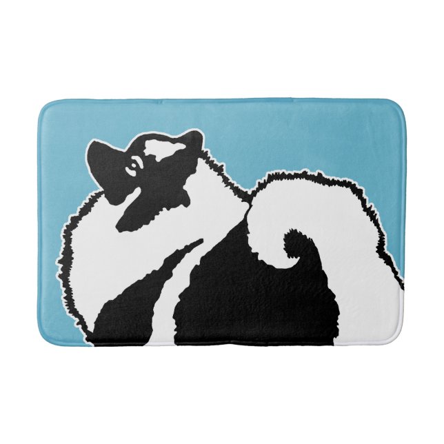 Keeshond Graphics  - Cute Original Dog Art Bath Mat (Front)