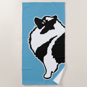 Keeshond Graphics  - Cute Original Dog Art Beach Towel