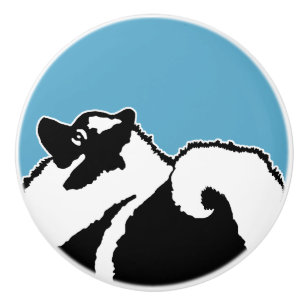 Keeshond Graphics - Cute Original Dog Art Ceramic Knob