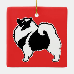 Keeshond Graphics  - Cute Original Dog Art Ceramic Ornament