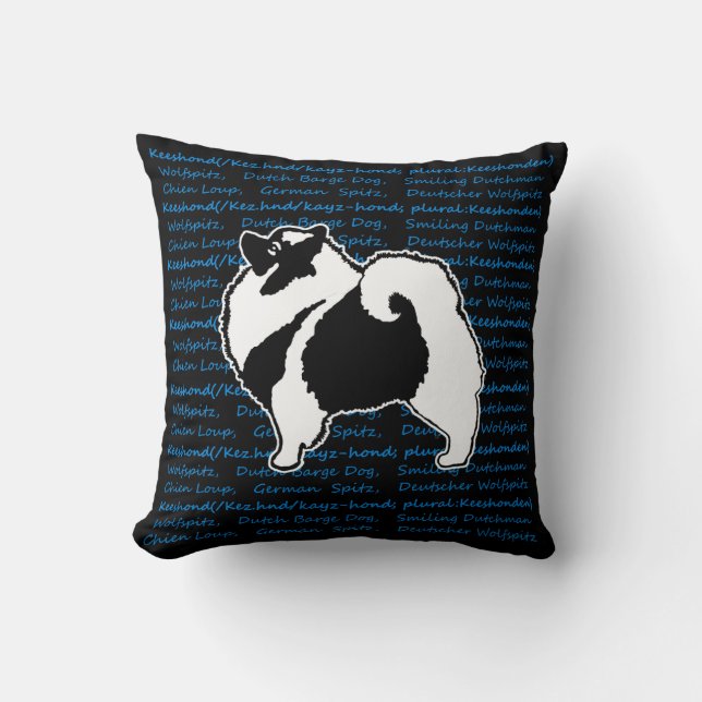 Keeshond Graphics  - Cute Original Dog Art Cushion (Front)