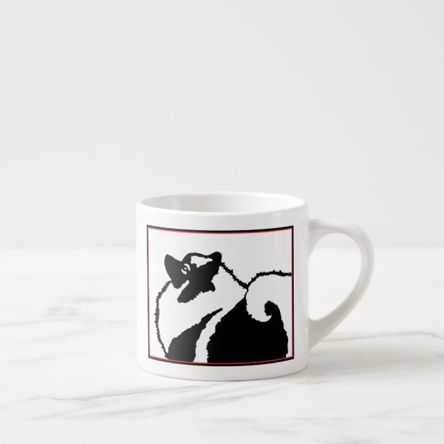 Keeshond Graphics  - Cute Original Dog Art Espresso Cup (Right)