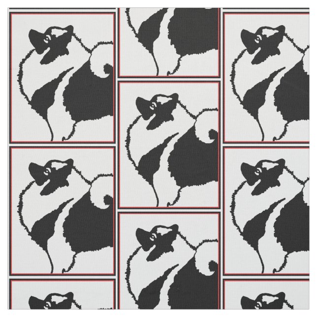 Keeshond Graphics  - Cute Original Dog Art Fabric (Swatch)