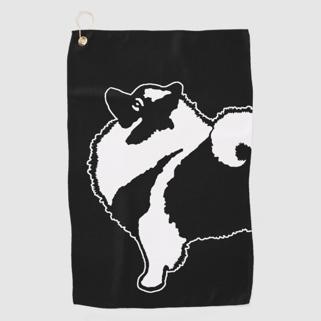 Keeshond Graphics  - Cute Original Dog Art Golf Towel (Front)
