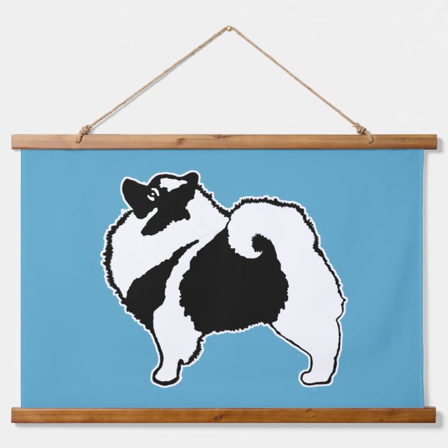 Keeshond Graphics  - Cute Original Dog Art Hanging Tapestry (Front)
